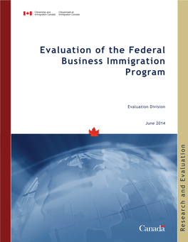 Evaluation of the Federal Business Immigration Program - Management Response Action Plan