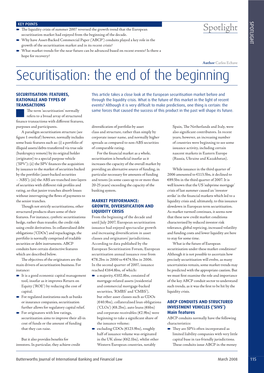 Securitisation Market Had Enjoyed from the Beginning of the Decade
