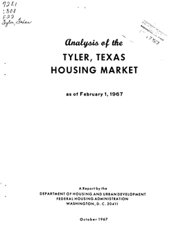 Analysis of the Tyler, Texas Housing Market