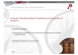 Towards Standard-Based (Healthcare) Ecosystems Of