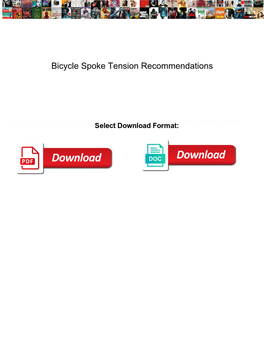 Bicycle Spoke Tension Recommendations