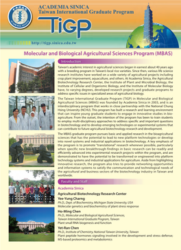 Molecular and Biological Agricultural Sciences Program (MBAS)