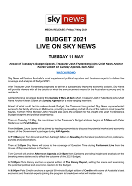 Budget 2021 Live on Sky News