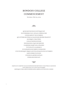 Bowdoin College Commencement S, M 23, 2015