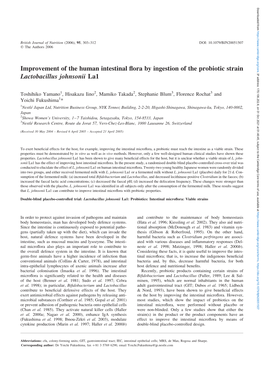 Improvement of the Human Intestinal Flora by Ingestion of the Probiotic