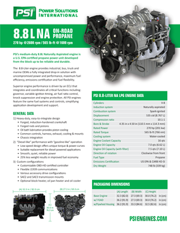 PSI 8.8L NA ON-R LPG Spec