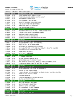 Schedule Quickprint TKRN-FM