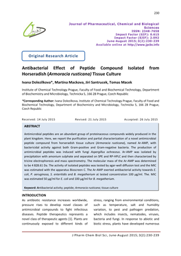 Antibacterial Effect of Peptide Compound Isolated from Horseradish