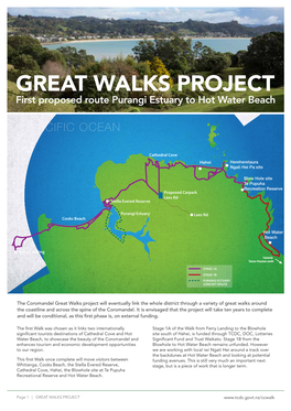 Great Walks Project First Proposed Route Purangi Estuary to Hot Water Beach