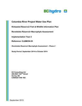 Revelstoke Reservoir Macrophyte Assessment