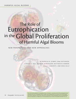 Eutrophication in the Global Proliferation of Harmful Algal Blooms