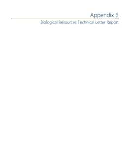 Biological Resources Technical Letter Report