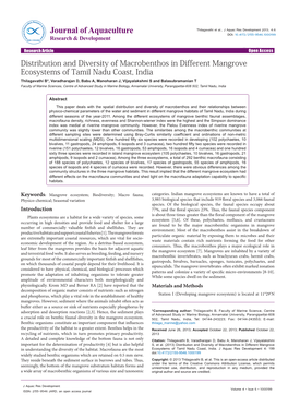 Distribution and Diversity of Macrobenthos in Different