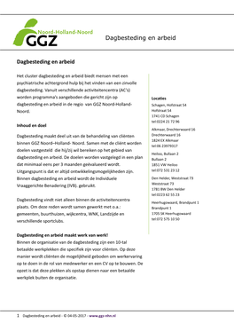 Dagbesteding En Arbeid