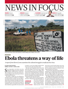 Ebola Threatens a Way of Life a Report from Sierra Leone Examines the Cultural Struggle to Eradicate the Virus