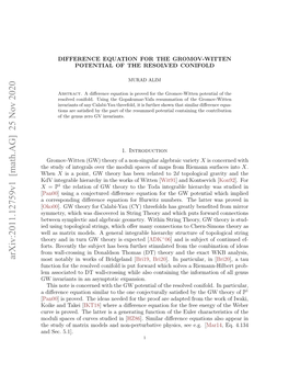 Difference Equation for the Gromov-Witten Potential of the Resolved Conifold3