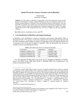 Spatial Pps and the Structure of Motion Verbs in Blackfoot*