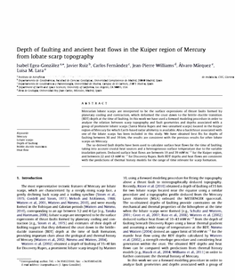 Depth of Faulting and Ancient Heat Flows in the Kuiper Region of Mercury from Lobate Scarp Topography