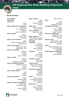 HIA Regional New Home Building Projections Areas