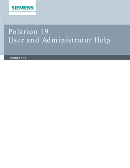 Polarion 19 User and Administrator Help