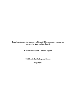 Legal Environments, Human Rights and HIV Responses Among Sex Workers in Asia and the Pacific