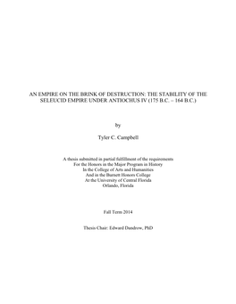 The Stability of the Seleucid Empire Under Antiochus Iv (175 B.C