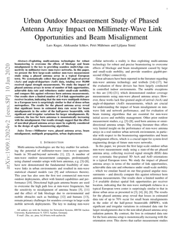 Urban Outdoor Measurement Study of Phased Antenna Array Impact On