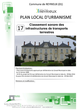 Classement Sonore Des Infrastructures De Transport Terrestre