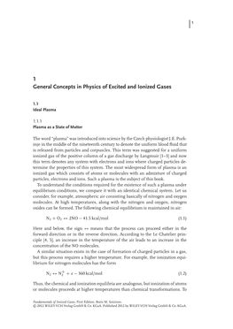 1 General Concepts in Physics of Excited and Ionized Gases