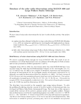 Database of the Solar Radio Observations Using RATAN 600 And