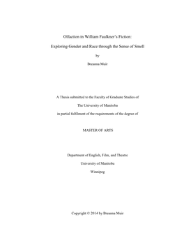 Olfaction in William Faulkner's Fiction: Exploring Gender and Race