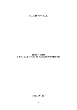 P. Ángel Peña O.A.R. Pierina Gilli Y Las Apariciones De