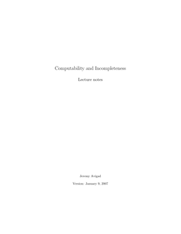 Computability and Incompleteness