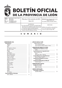 BOLETÍN OFICIAL DE LA PROVINCIA DE LEÓN Imprime.– Imprenta Provincial