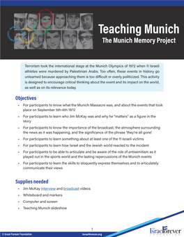 Teaching Munich the Munich Memory Project