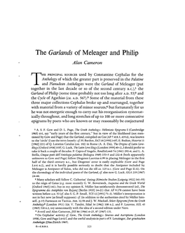 The Garlands of Meleager and Philip Alan Cameron