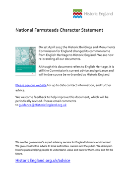 National Farmsteads Character Statement