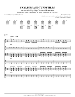 SKYLINES and TURNSTILES As Recorded by My Chemical Romance (From the 2002 Album 