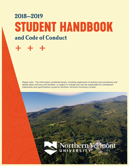 2018–2019 STUDENT HANDBOOK and Code of Conduct