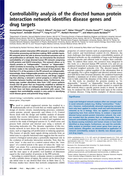 Controllability Analysis of the Directed Human Protein Interaction Network Identifies Disease Genes and Drug Targets