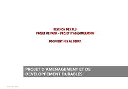 Projet D'amenagement Et De Developpement Durables