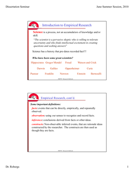 Introduction to Empirical Research