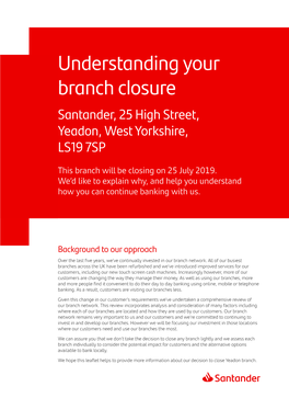 Yeadon Branch Closure