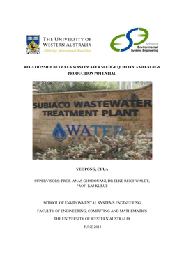 Relationship Between Wastewater Sludge Quality and Energy Production Potential