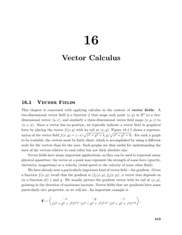 Chapter 16: Vector Calculus