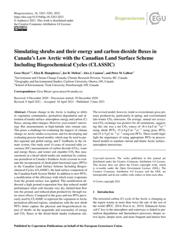 Simulating Shrubs and Their Energy and Carbon Dioxide Fluxes in Canada's Low Arctic with the Canadian Land Surface Scheme Incl