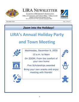 LIRA's Annual Holiday Party and Town Meeting