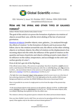 How Are the Spiral and Other Types of Galaxies Formed?