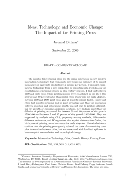 The Impact of the Printing Press
