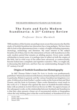 The Scots and Early Modern Scandinavia: a 21St Century Review